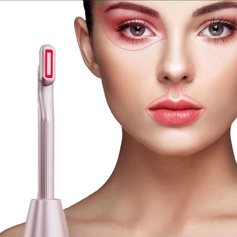 EMS Red Light Eye Wand 360 Deree Rotation, Beauty Eye Masszázs pálca 38 ℃ ~ 40 ℃, szemkrém -emlékeztető hővel/vibráció/piros mód, finom vonalak eltávolító